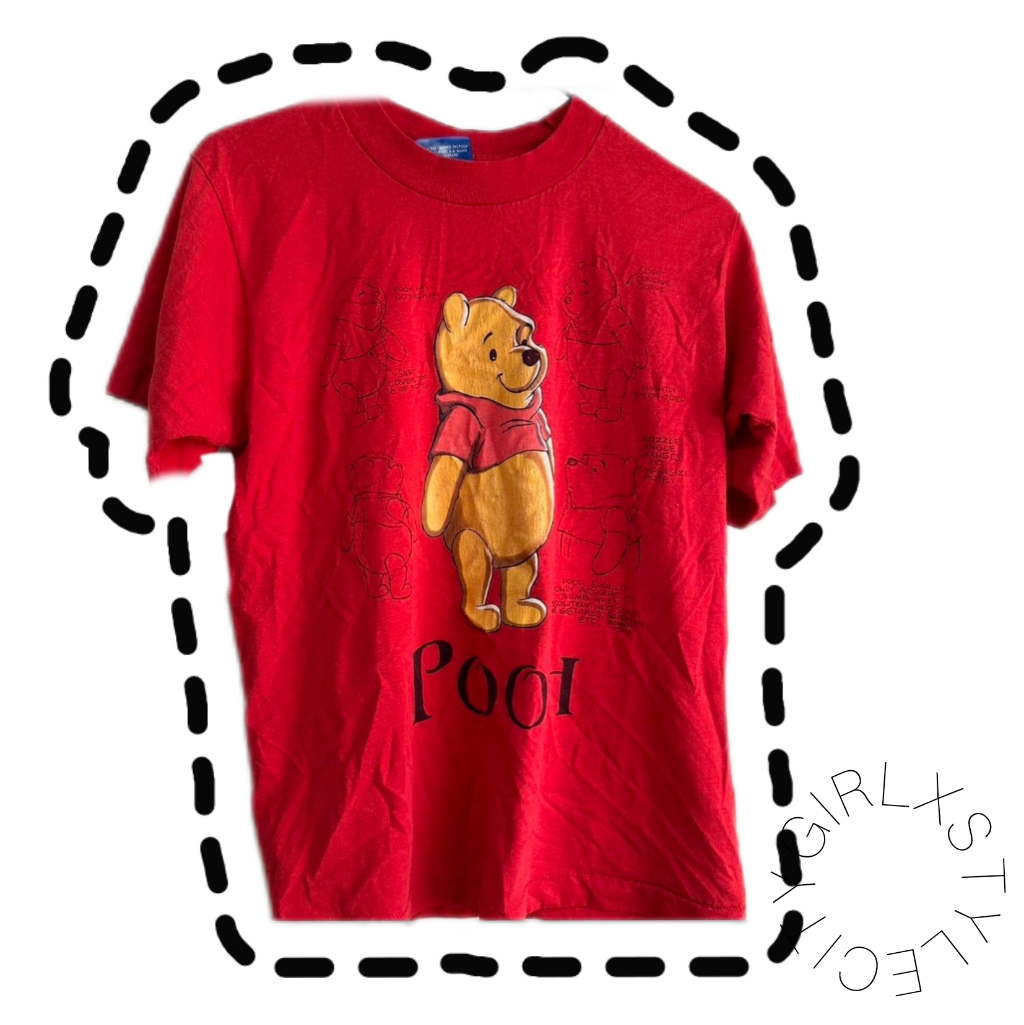 Disney Vintage Style Winnie The Pooh Red Tee Size Small